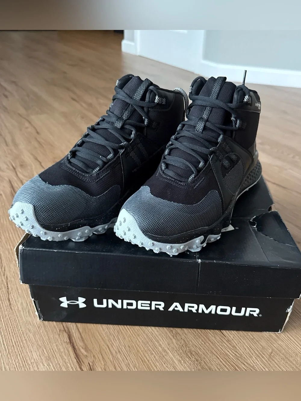 Under Armour Men’s Black and Gray Trail Sneakers